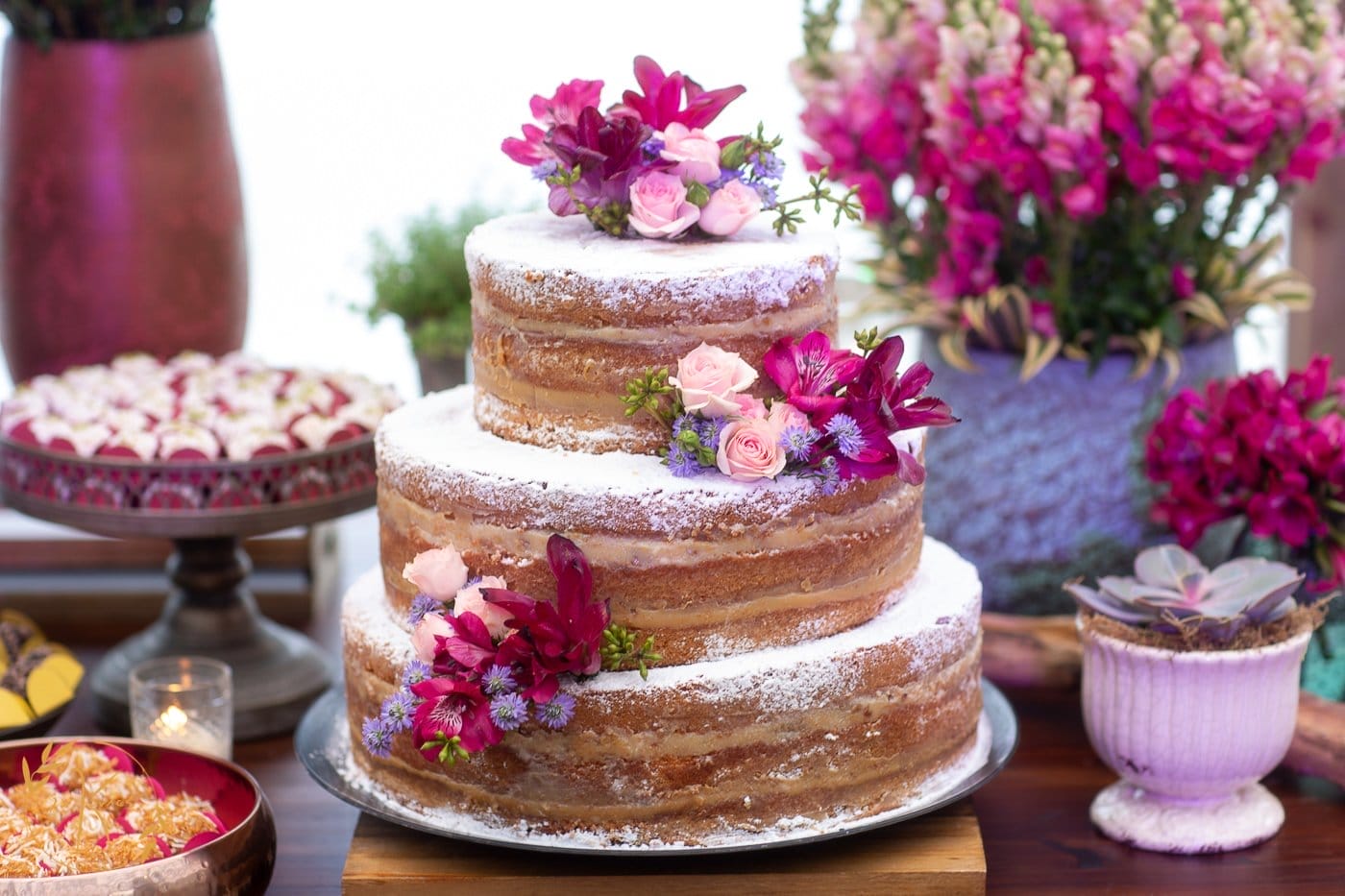 bolo casamento naked cake